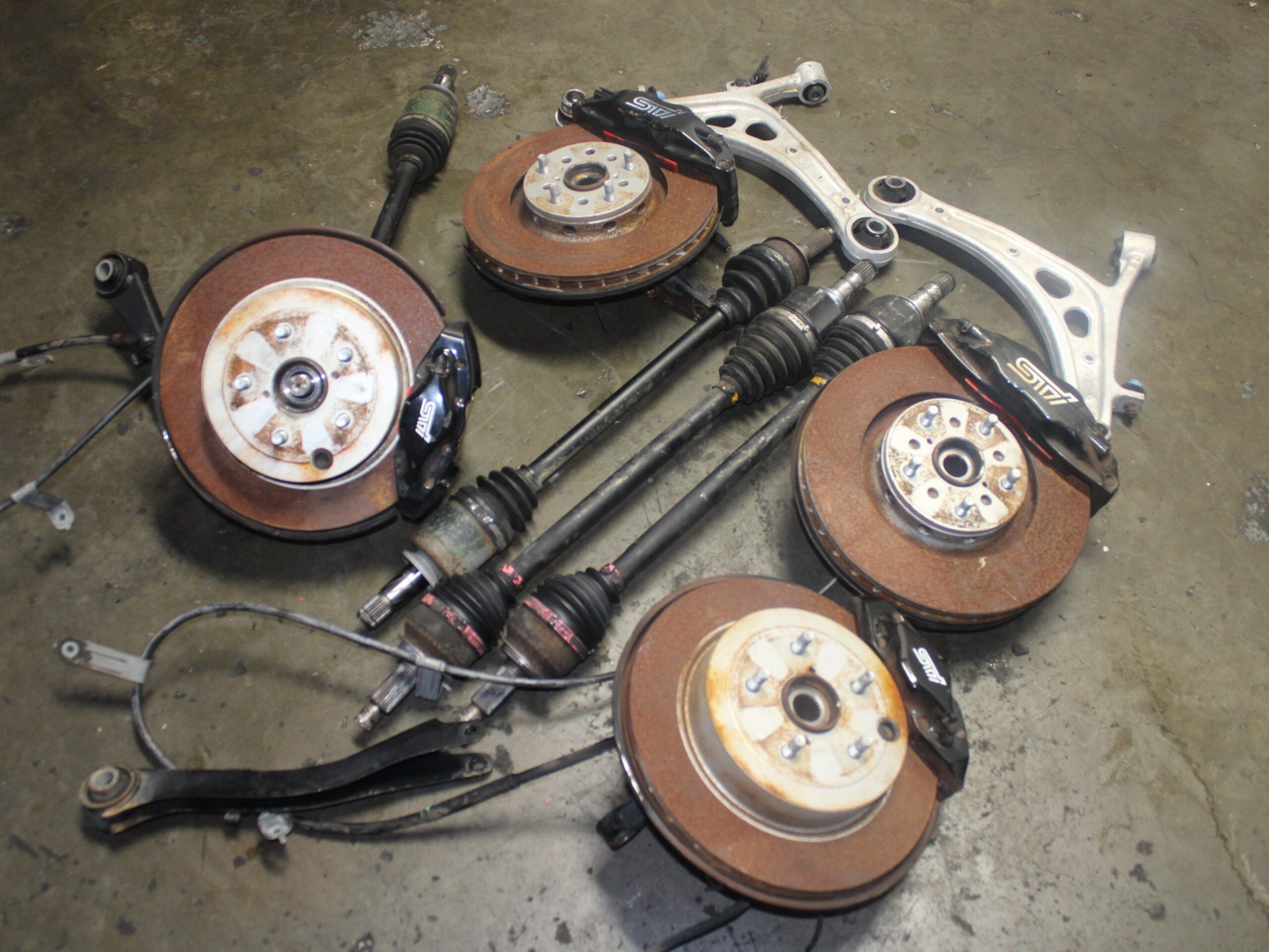 JDM 2008-2014 Subaru WRX STI 5X114.3 Brembo Brakes Rotors, Control Arm, Axles